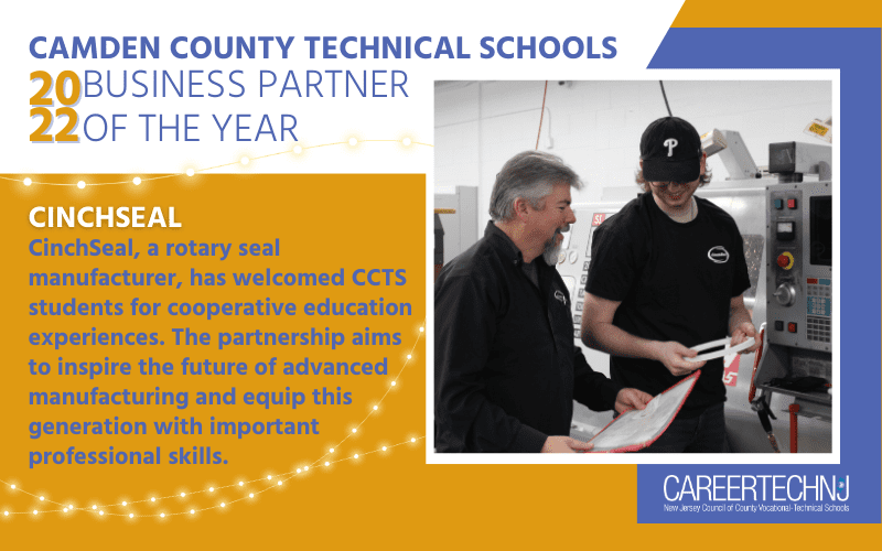 CinchSeal named 2022 Business Partner of the Year by Camden County Technical Schools