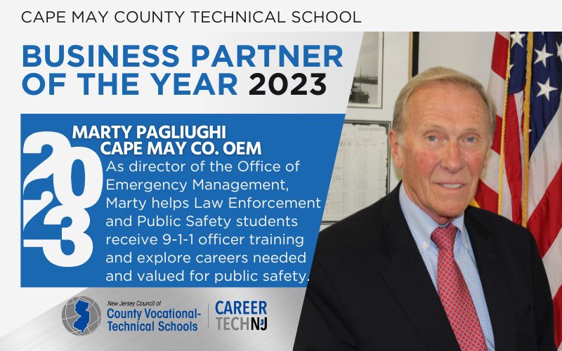 Cape May County Technical Schools names Director of County Emergency Management as 2023 Business Partner of the Year