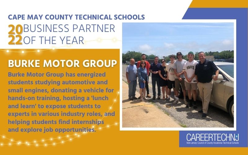 Cape May Tech names Burke Motor Group as 2022 Business Partner of the Year