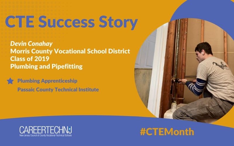 CTE Success Story: Devin Conahay completes plumbing apprenticeship to hone skills in high demand
