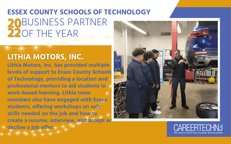 Essex County Schools of Technology name Lithia Motors, Inc. as 2022 Business Partner of the Year