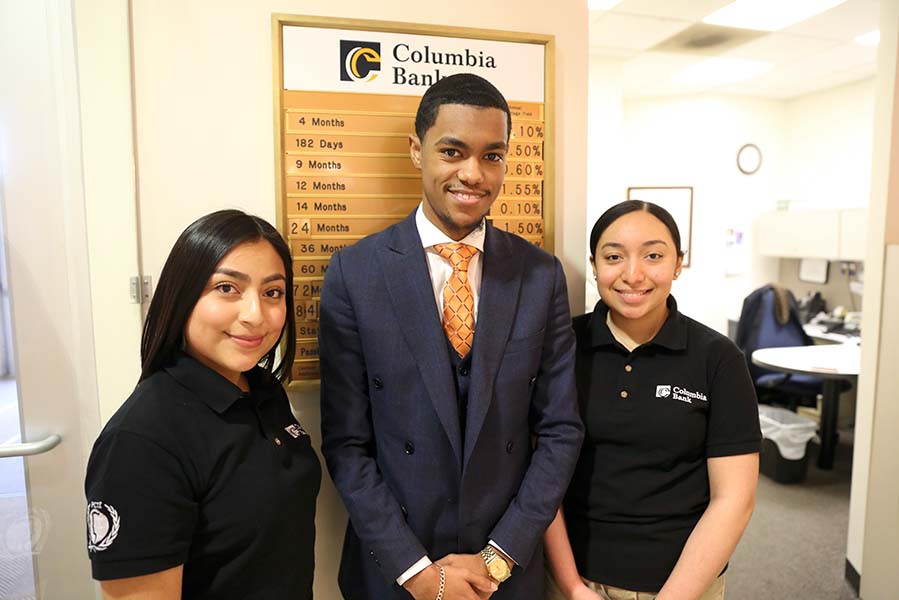 Vocational-technical students gain experience at Columbia Bank