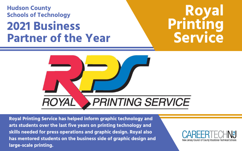 Hudson County Schools of Technology honors longtime business partner, Royal Printing Service