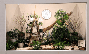 This window display created by students at the Career Center of the Monmouth County Vocation School District won first place at the Philadelphia Flower Show. 