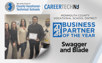 Swagger & Blade recognized as Monmouth County Vocational School District’s 2024 Business Partner of the Year for helping students succeed personally and professionally