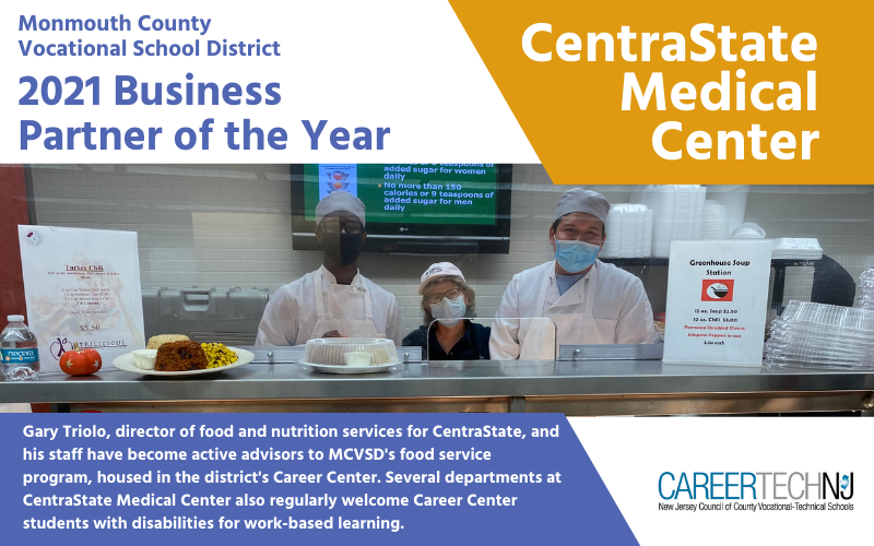 Monmouth County Vocational School District names CentraState Medical Center 2021 Business Partner of the Year