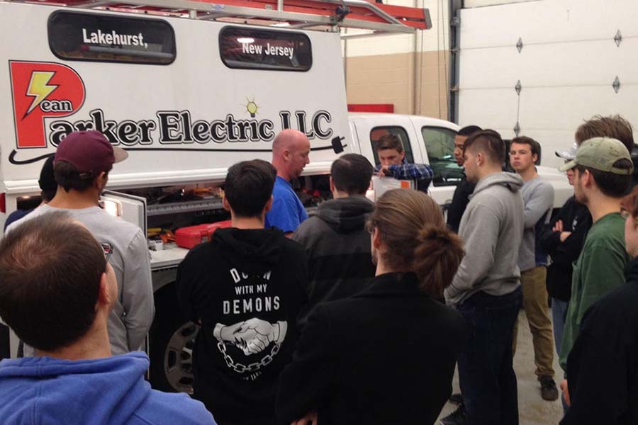Ocean County electrical apprentices learn from an area employer.