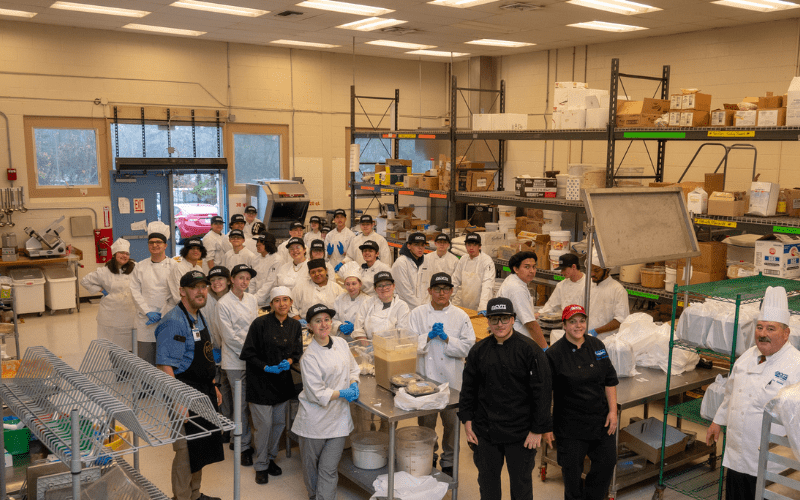 Culinary Arts students and staff at the Ocean County Vocational Technical School’s Brick Center helped prepare meals for those in need this Thanksgiving.