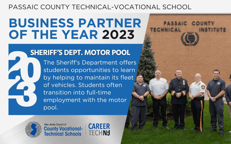 Sheriff’s Department motor pool recognized as Passaic County Technical-Vocational Schools’ 2023 Business Partner of the Year