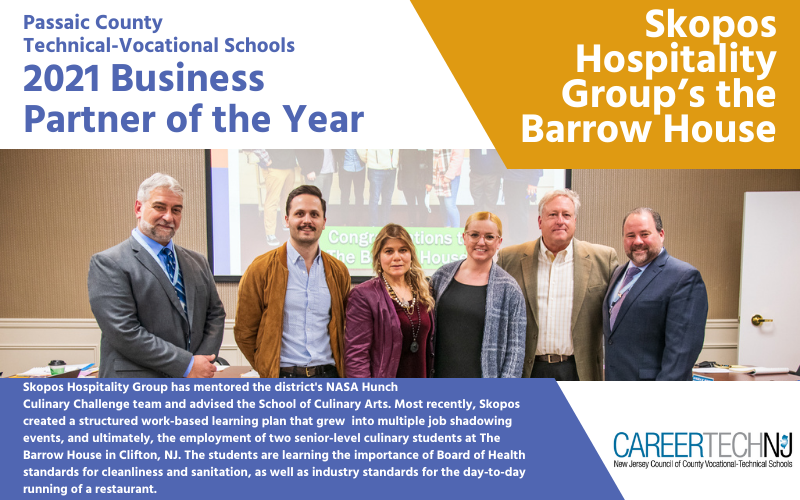 Passaic County recognizes Skopos Hospitality Group’s the Barrow House as 2021 Business Partner of the Year
