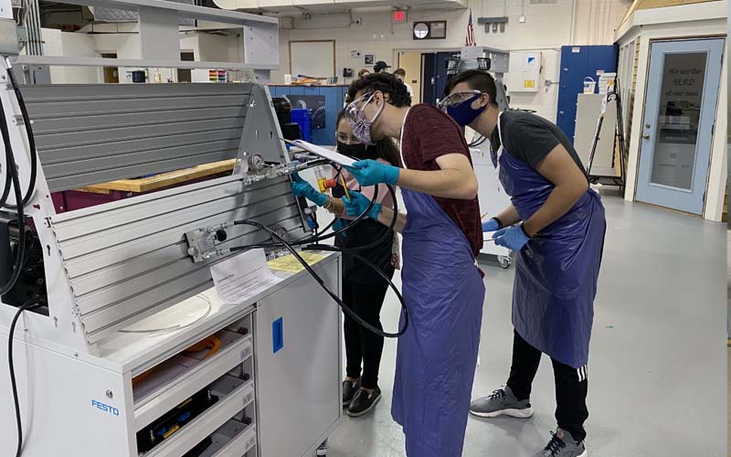 Stefany Gurgel teaches in the advanced manufacturing and robotics program at Monmouth County Vocational School District (MCVSD)