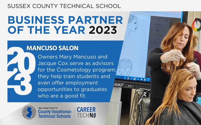 Mancuso Salon and Spa is Sussex County Technical School’s Business Partner of the Year honoree for 2023