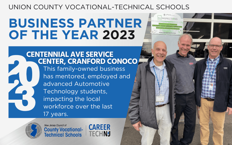 Union County Vocational-Technical Schools names Cranford Conoco and Centennial Avenue Service Center as 2023 Business Partner of the Year