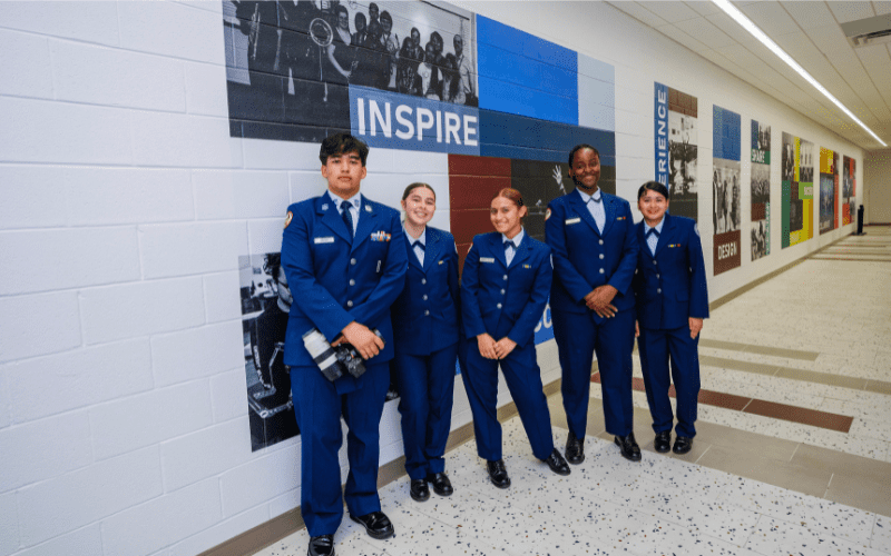 JROTC members standing side by side