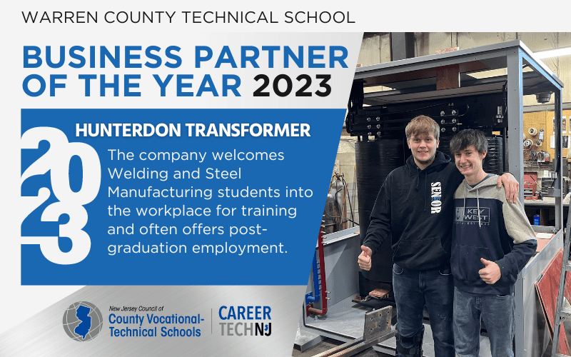 Warren County Technical School names Hunterdon Transformer 2023 Business Partner of the Year
