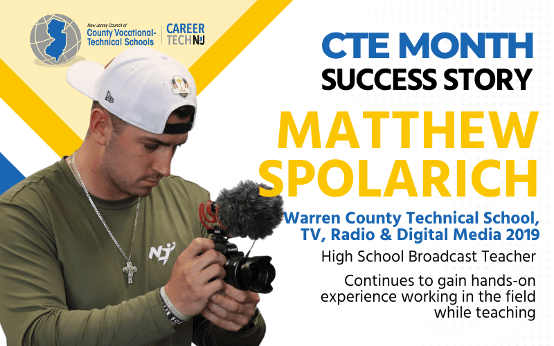 CTE Success Story: Broadcasting graduate returns to the classroom to inspire the next generation of media professionals at Warren County Technical School 