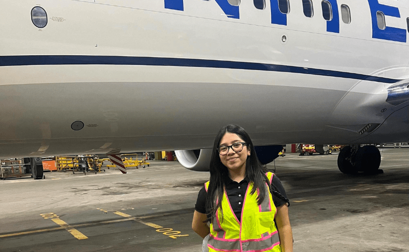 Yeheira Acosta, a sophomore at Cumberland County Technical Education Center, found great value in field trip she has attended at Newark Liberty International Airport to learn about the technology used in the airplanes and to operate the airport.